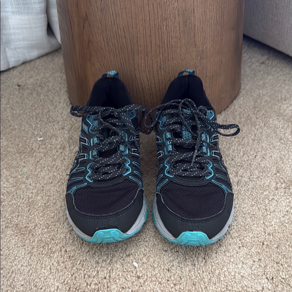 Black and Teal Running Shoes